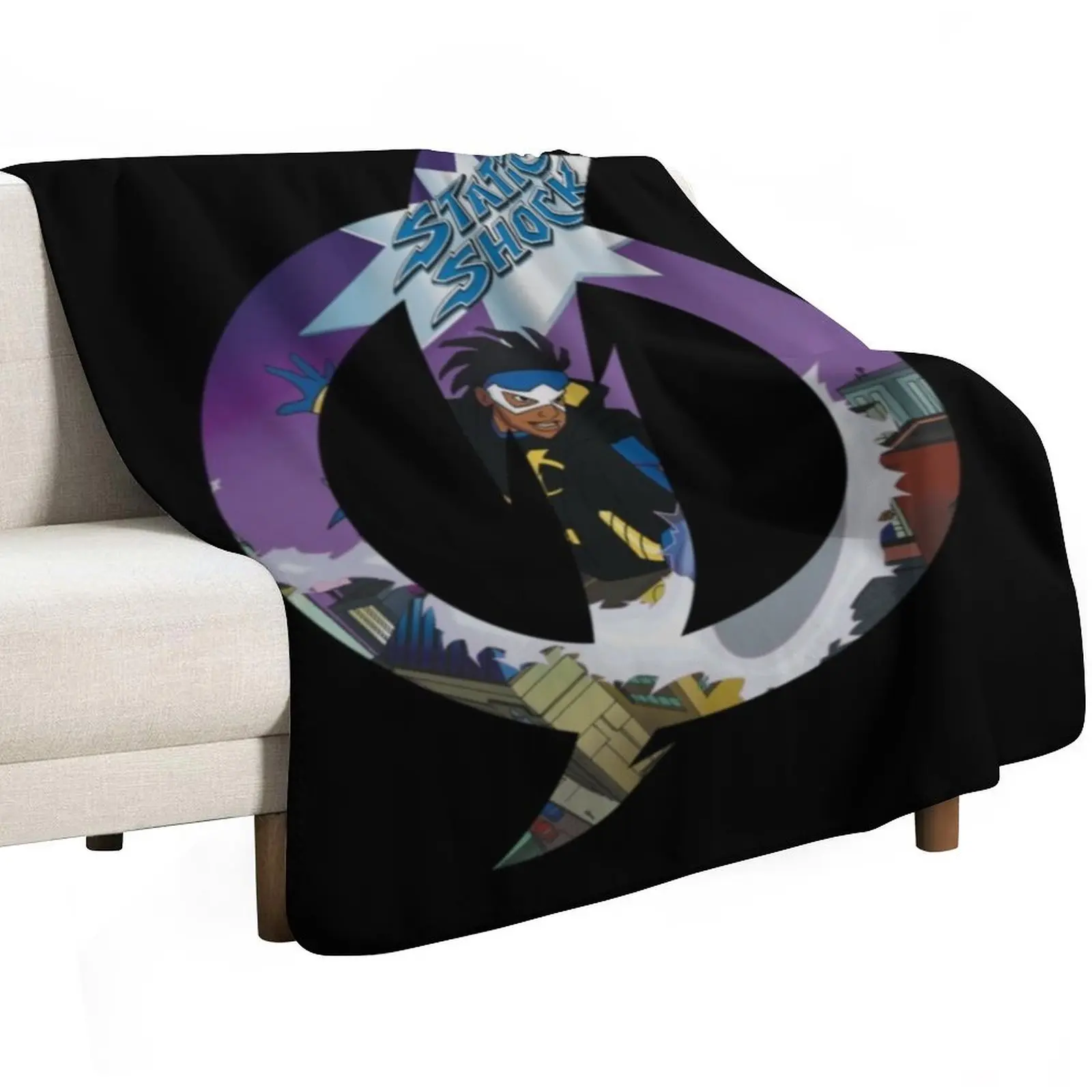 Static Shock T-ShirtStatic Shock Logo Throw Blanket for sofa Furry Flannel Fabric wednesday Furrys Heavy Blankets