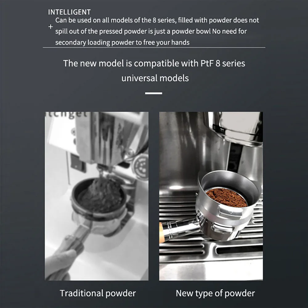 커피 도징 링 커피 파우더 브루잉 리시버, 회전식 에스프레소 탬퍼 알루미늄 루프, Breville 8 시리즈 깔때기 도구, 54mm