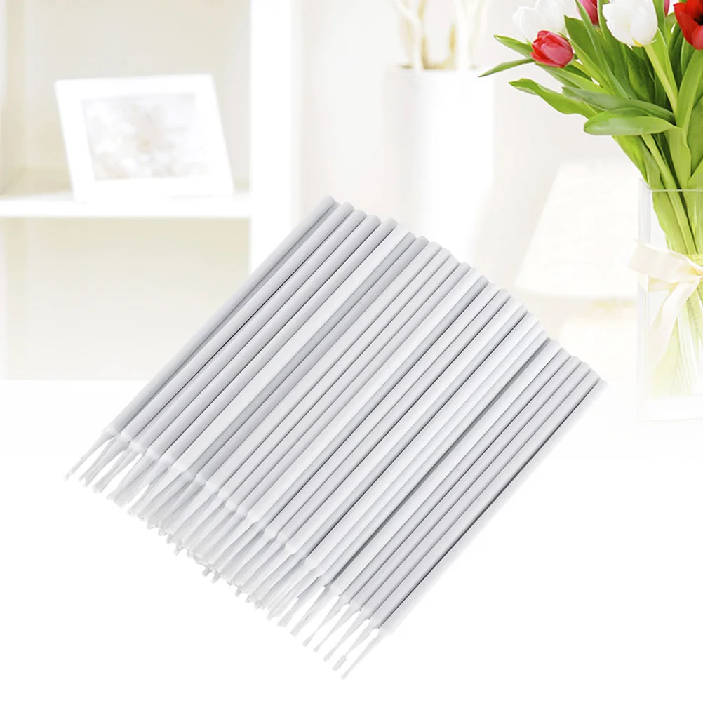 100개 일회용 마이크로 어플리케이터 브러쉬 네일 아트 공예 프로젝트용 청소 면봉 살롱 가정용 구부릴 수 있음