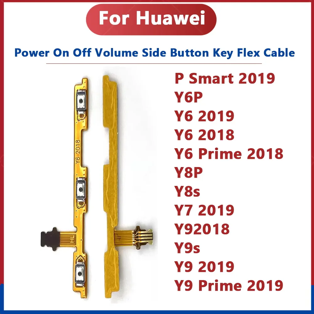 For Huawei Y5 Y6 Y7 Y9 Prime 2017 2018 2019 Y6P Y7P Y8P Y8s Y9s Power On Off Volume Side Button Key Flex Cable