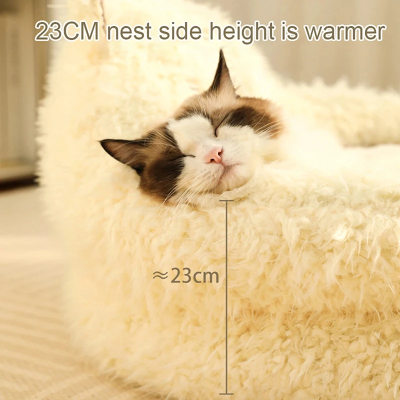 Winter Cat Bed Cushion Furry Mat Cat Plush Nest Sleeping Bed Pet Products Katzen Warm Mat Small Medium Pet Kennel Sofa Supplies