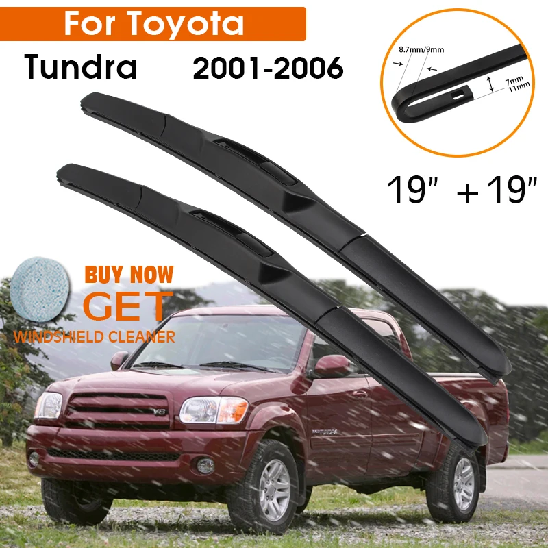 

Car Wiper Blade For Toyota Tundra 2001-2006 Windshield Rubber Silicon Refill Front Window Wiper 19"+19" LHDRHD Auto Accessories