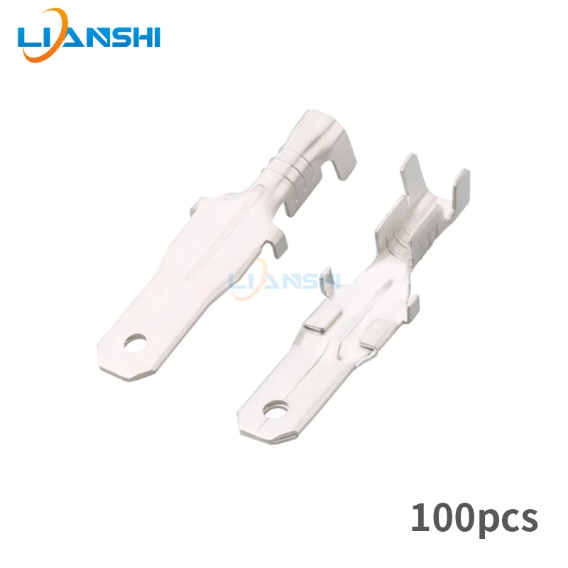 100pcs 4.8 Pin inserts 144838-2 Automotive plug-in connector Brass tinned terminal DJ617-4.8 x 0.8B