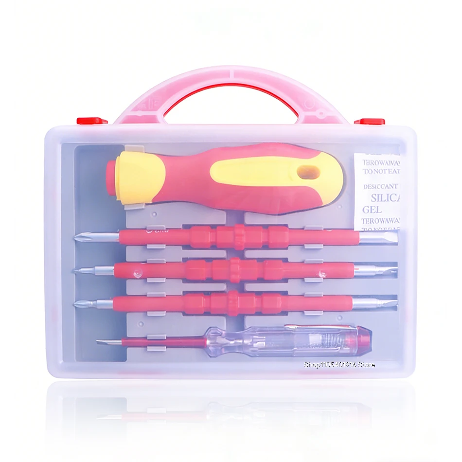 

Набор изолированных отверток 5 в 1 PH1/PH2, многофункциональный набор инструментов для электриков, отвертки с плоским и крестовым шлицем