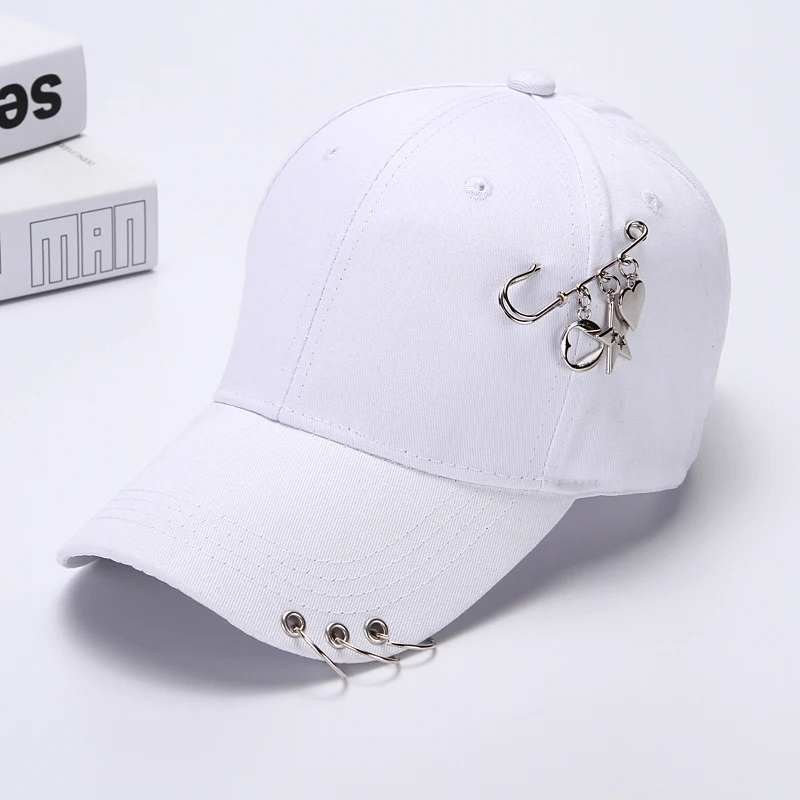 White Spring Iron Hoop Hat Female Summer Men\'s Korean Casual All-Match Fashionmonger Japanese Peaked Cap New Baseball Cap