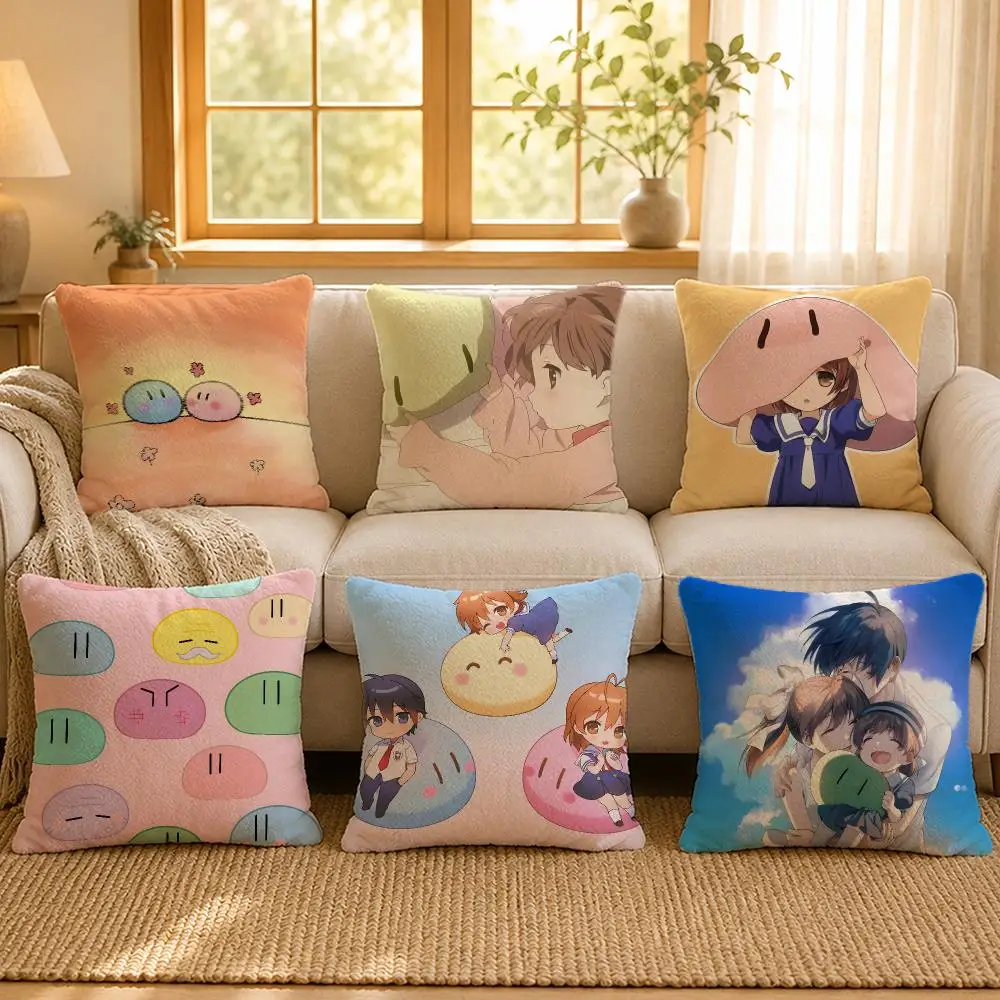 Anime Clannad Romance Drama Cushion Cover Personalized Short Plush Soft Bedroom Sofa Home Decor Gift