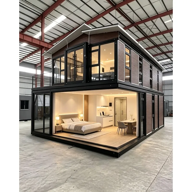 Maisons conteneurs extensibles de luxe, maisons préfabriquées en bois de 2 à 3 chambres, maisons de jardin, maisons mobiles préfabriquées de 20 et 40 pieds