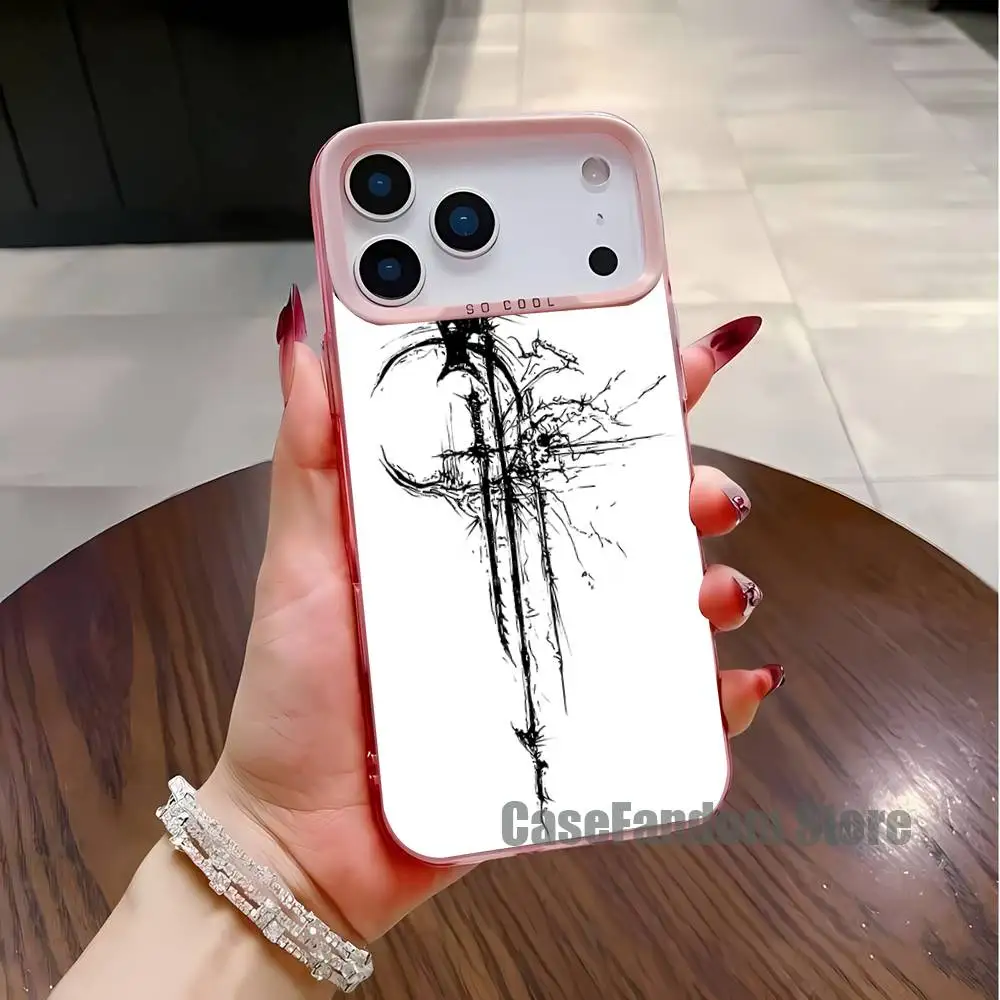 

Cyber Sigil Cross Goth For iPhone 17,16,15,14,13,12,11,Pro,MAX Pink Shockproof Candy Matte Cover