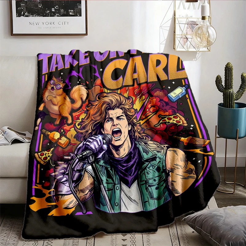 Dungeon Crawler Carl Funny Flannel Blanket , Take On Me Carl Karaoke Flannel Throw, Funny Carl Parade Of