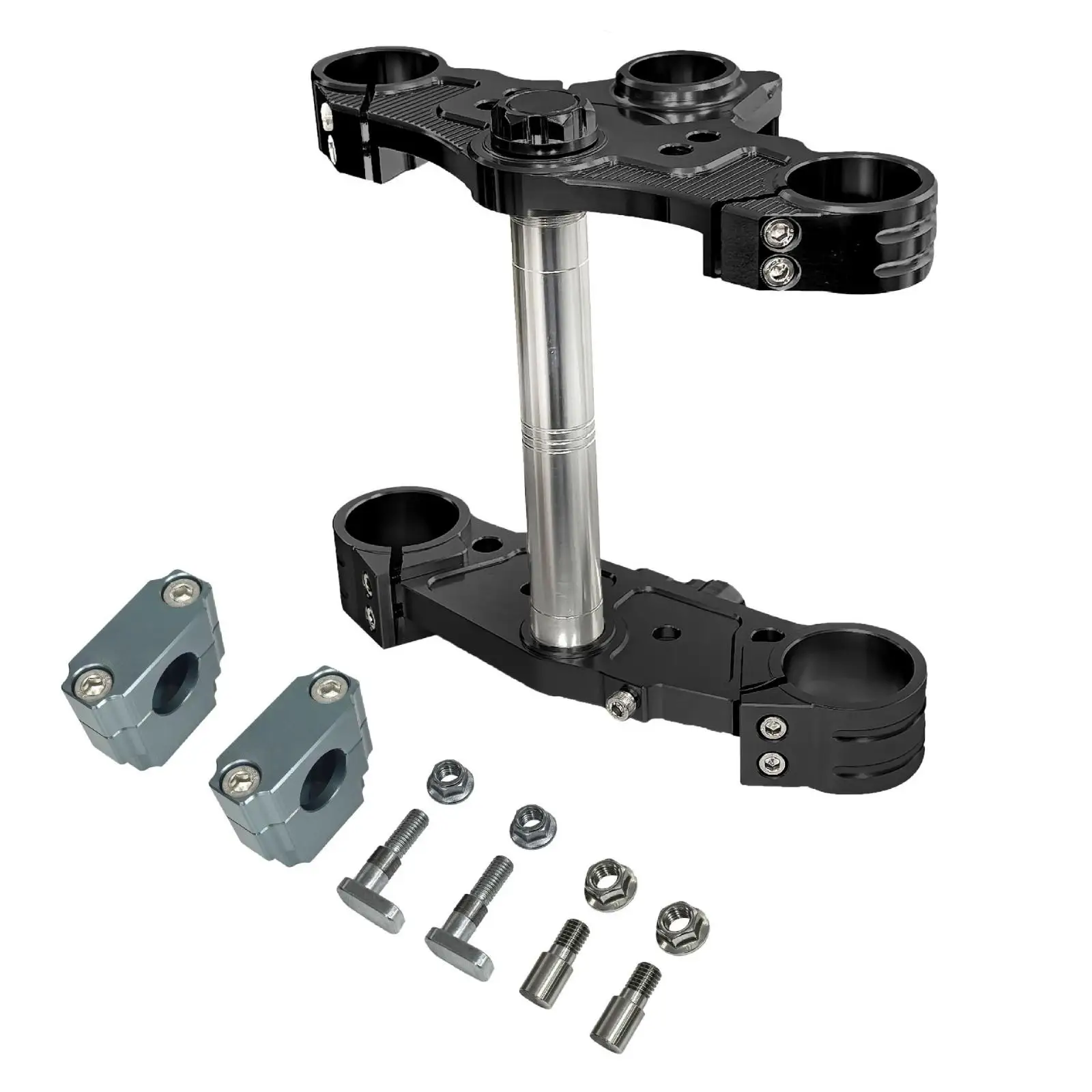 Custom Motorcycle Steering Column Triple Clamp Set CNC Machined Aluminum Stem Bracket for Sturdy Front End Support