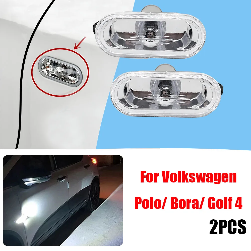 

2Pcs Fender Turn Signal Light for Volkswagen Golf MK4 Side Marker Light Casing Replacement Without Bulb Light Accessories