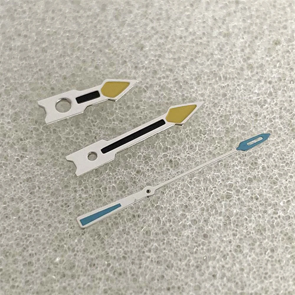 Watch Hands Silver Edge Black Yellow Blue Modification Accessories for NH35/NH36/4R/7S Movement Men Watch Parts