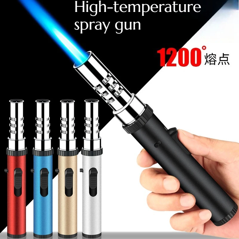 High-temperature Direct-acting Gas Anti-snow Cigar Lighter Portable BBQ Point Moxibustion Cigar Accessories