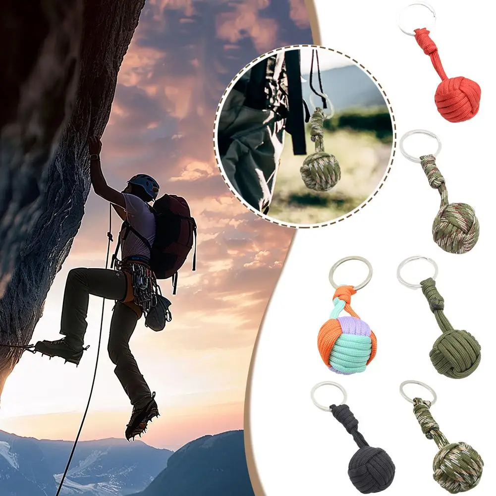 1PCS Outdoor Paracord Braided Key Ball Emergency Self-defense Tool Safety Outdoor Prot Camping Survival Survival R7O6