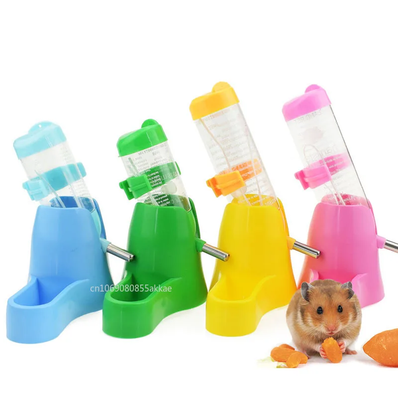 Hamster Drinker Water Bottle with Holder for Small Animal Pet Plastic Drinking Bottles Water Bottles Drinking Head Pipe Fountain