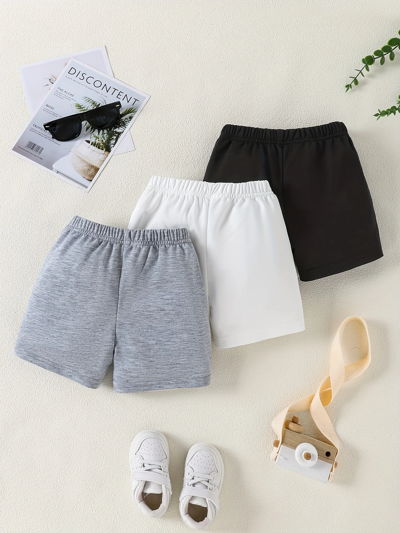 3 Piece Summer Casual Boy Sports Outdoor Basketball Sweatpants Comfortable Breathable Black Gray White Shorts Set