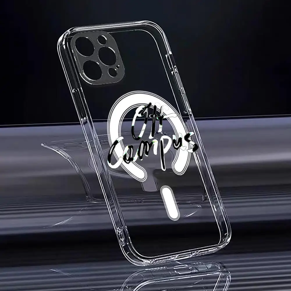 TV O-Off Campus Phone Case Magnetic Crystal Clear Case for iPhone 17-12 Pro Max Plus Slim Transparent Cover Charging view 5