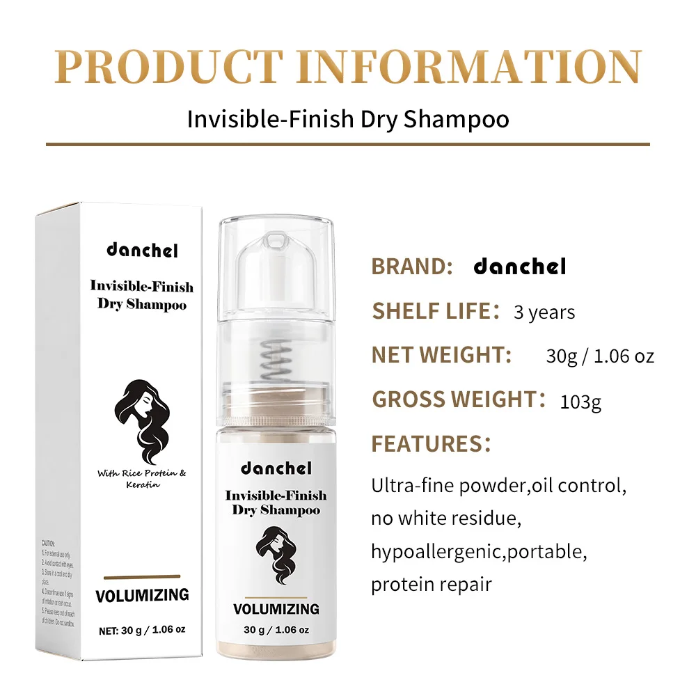 Instant Dry Shampoo Powder Oil Control Volumizing Fluffy Hair Root No Wash Styling for Women Bangs Frizzy Hair Care Daily Makeup - view 6