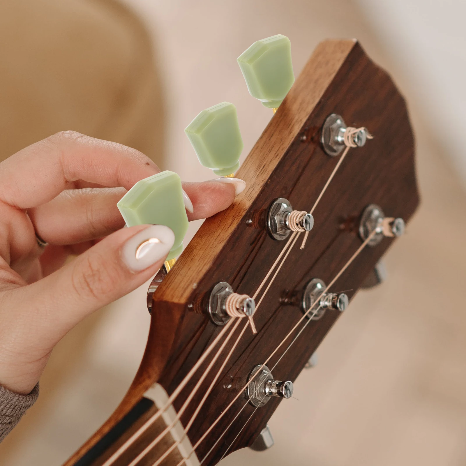 

6 Pcs Tuning Peg Piano Button Guitar Acoustic Tuner Pegs Locking Jade Parts and Accessories