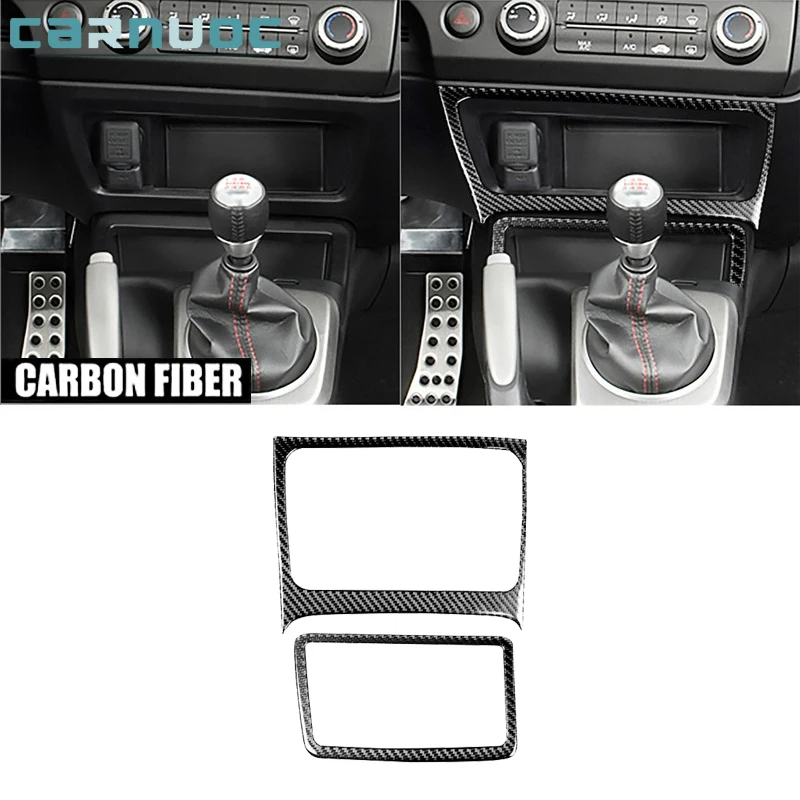 

For Honda Civic 8th Gen 2006 2007 2008 2009 2010 2011 Carbon Fiber Storage Box Frame Stickers Car Styling Interior Accessories