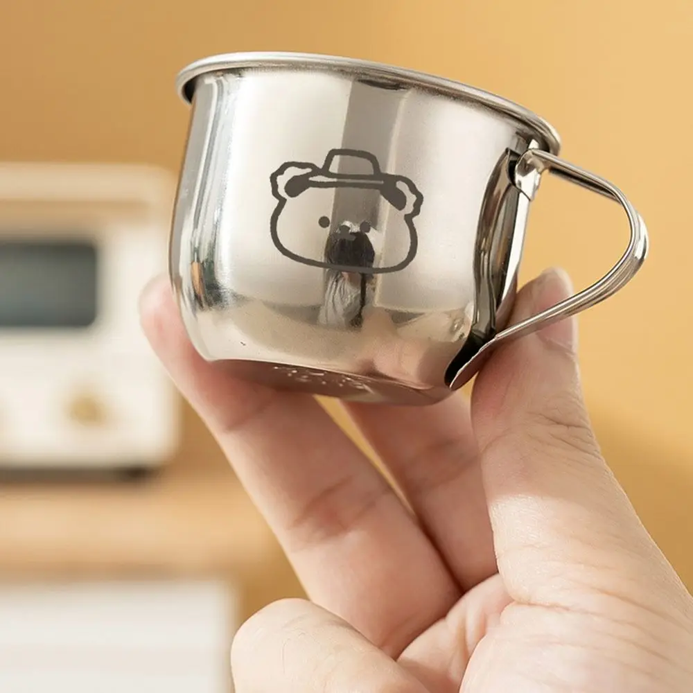 80/200/400ML Kid Water Cup Bear Design Stainless Steel Tea Milk Cup Cartoon with Handle Milk Cup for Tea Milk Coffee Cold Drink