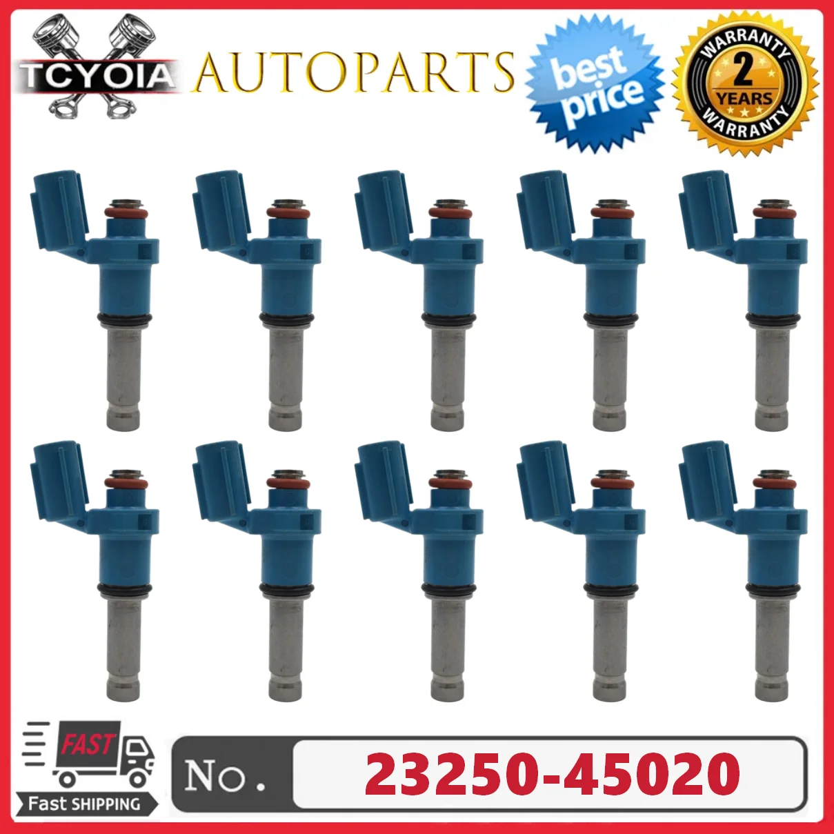 10pcs/lot Fuel Injectors 23250-45020 23209-45020 For Lexus LFA LFA10 2010-2012 4.8L V10 1LRGUE Engine