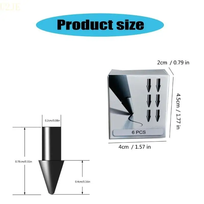 U2JE 6/12pcs Plastic Pen vullen gevoelige fijne NIB styluses Penpuntvervanging voor opmerkelijk