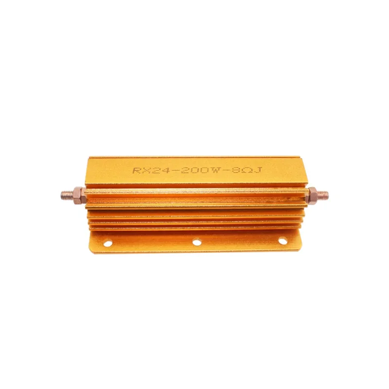 200W RX24 0.1R~1K Aluminum Power Metal Shell Case Wirewound Resistor 1R 2R 3R 4R 5R 6R 8R 10R 12R 15 100R 150R 200R 300 1K ohm