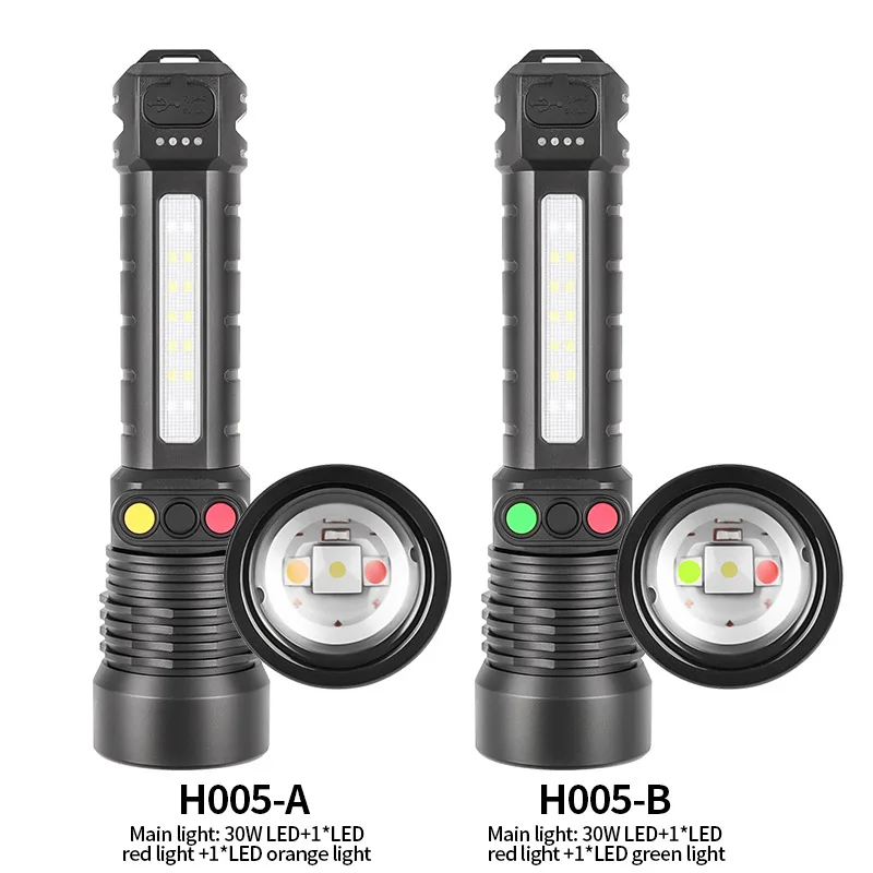 Powerful Flashlight Multifunctional Rechargeable Zoom Portable Torch Waterproof Camping Fishing Emergency Lanterns Flashlights