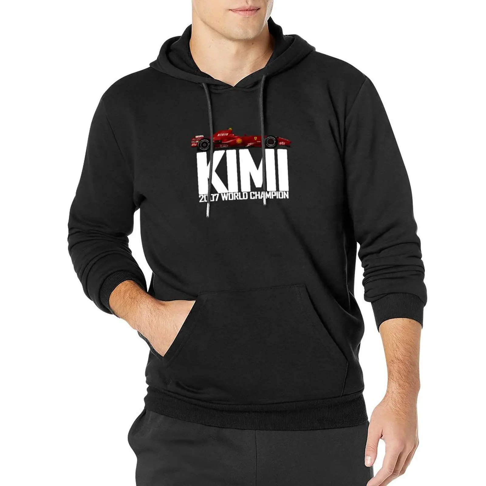 Kimi Raikkonen - F2007 World Champion Text Pullover Hoodie men's coat men's clothes winter clothes mens clothing men hoodie