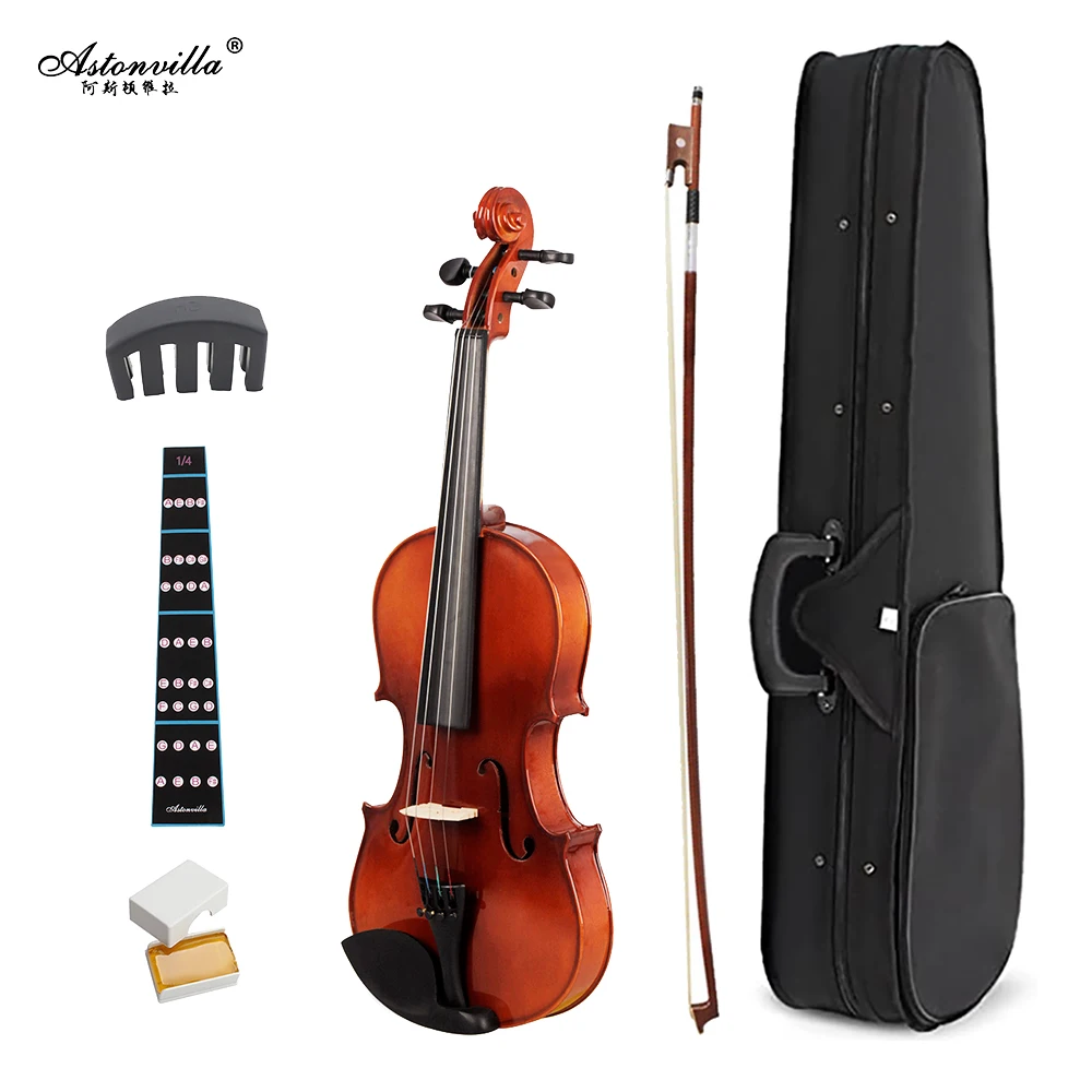 

Astonvilla 1/8 Acoustic Violin Maple Panel Nature Colors Fiddle Solidwood Violin With Carrying Case Jujube Bow For Beginners