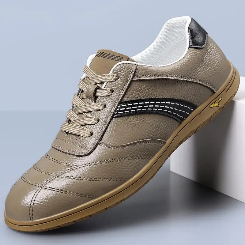 

Spring Autumn Flat Casual Sneakers for Men Fashion New Lace Designer Shoes Male Solid Color Leather Sport Shoe Zapatos De Hombre