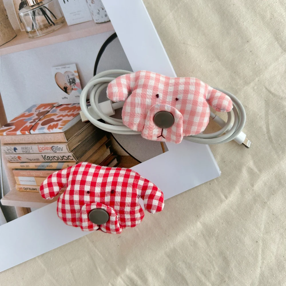 Data Cable Organiser Clip Headphone Cable Organiser New Puppy Shape Charging Cable Binding Strap Fabric Storage Box Supplies