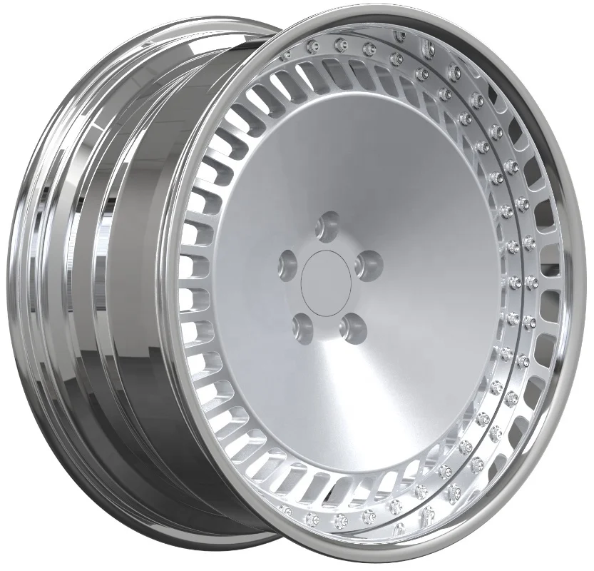 

Silver Machined Face Design 20 Inch 5x112 Alloy 2 Pieces Forged Deep Dish Wheels Rims for audi
