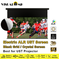 Electric Drop Down Black Grid ALR UST Projection Screen Motorized Wall Mount 150\