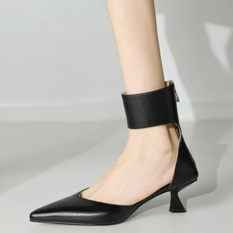 

Острые сандалии с острым носком, новинка 2023 года, летние женские ботинки, элегантные и удобные высокие каблуки на тонком каблуке
