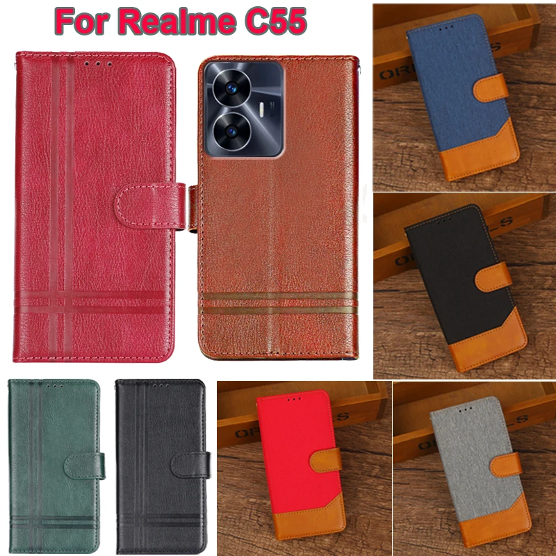 Muslimsnc-nax-20-20: 20: a Realme C55 custodia a portafoglio in pelle di lusso custodia per telefono Carcasa Para Realmi C55 Funda Movil Coque