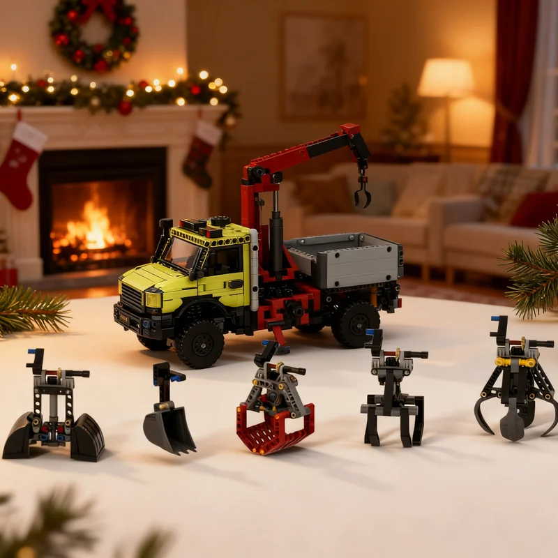 257pcs MOC Technical Additional Attachments ® Mercedesss Unimoges U Crane Anbaugeräte Model Building Blocks Construction Brick