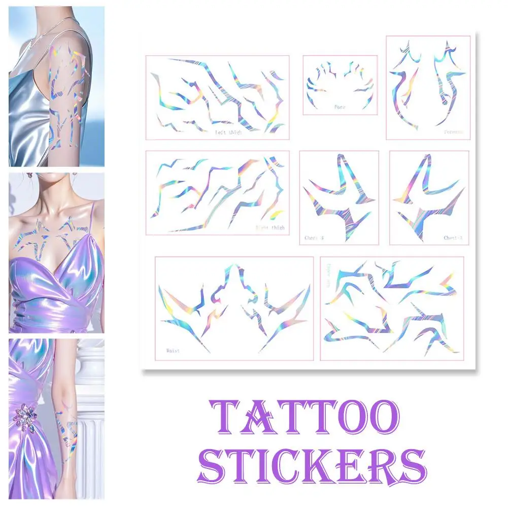

Fairy Butterfly Wings Shiny Tattoo Sticker Waterproof Eyes Face Hand Body Art Fake Tattoos For Women