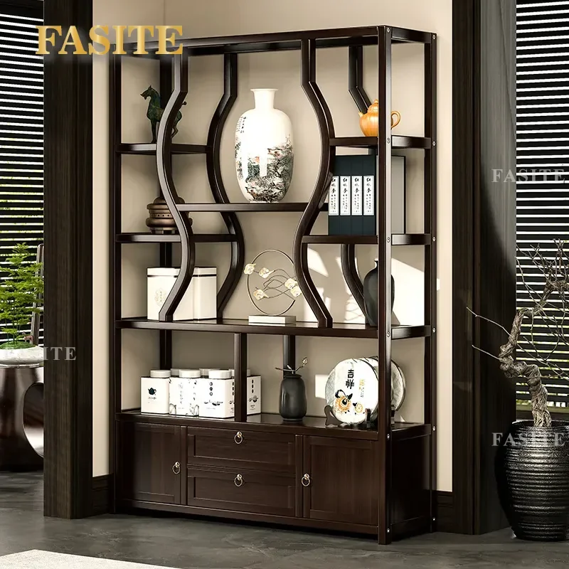 For Multi-layer Bogu Rack New Chinese Style Floor to Ceiling Bookshelf Succulent Flower Pot Display Shelf Household Storage