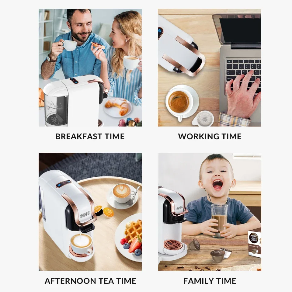 Kaffee Maschine Cafetera Heißer/Kalt 4in1 Mehrere Kapsel 19Bar DolceGusto-Milch & Nexpresso Kapsel ESE pod Boden kaffee H2A