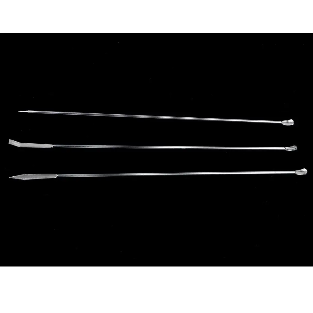 Stainless Steel Laboratory Micro Spoon Set Three Types Microscale Medicine Spatula Sampling Tool for Science Labs