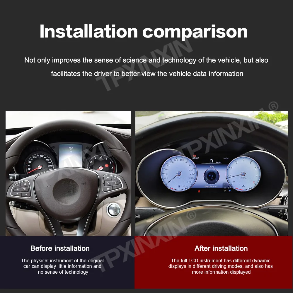 مجموعة لوحة القيادة الرقمية للسيارة لسيارة Mercedes Benz C Class W205 2015-2018 GLC X253 2016-2019 Carplay عداد السرعة أداة متر