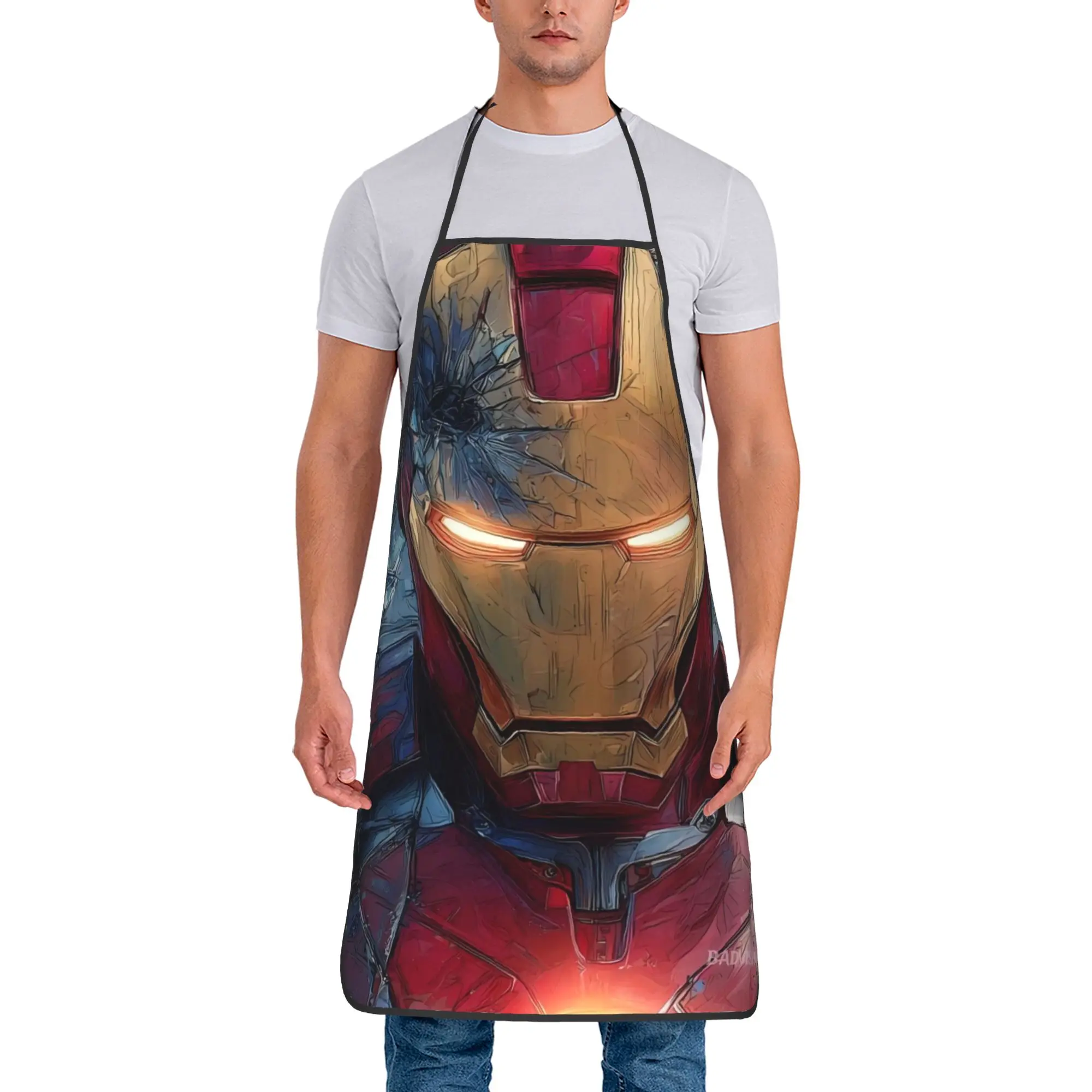 

Funny Iron Man STARK INDUSTRIES Aprons Kitchen Chef Bib Marvel Marvel Tablier Cuisine Cooking Baking Painting
