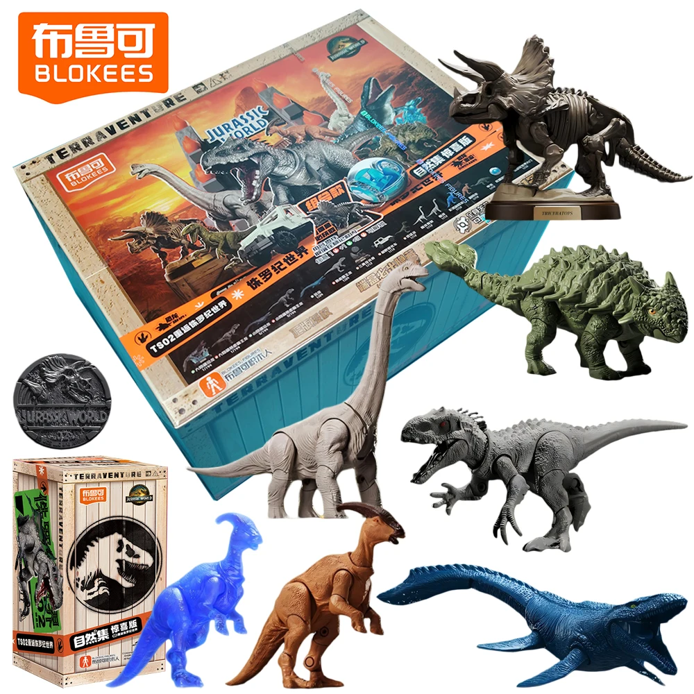 

New Original BLOKEES Jurassic World Blind Box Dinosaur Figurine High Detailed Collectible Model Desktop Ornament Gifts for Boys