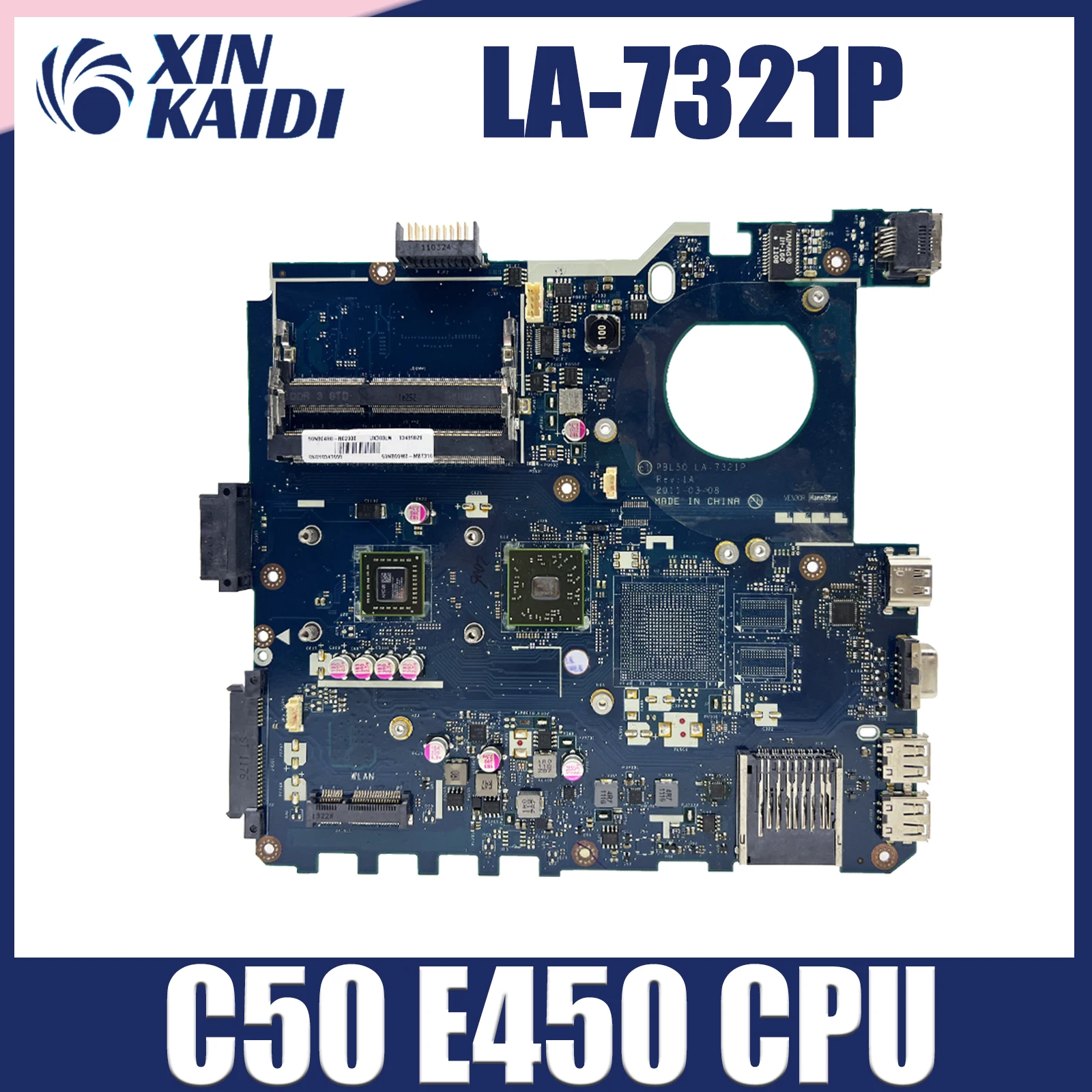 

K43U LA-7321P Mainboard For Asus X43B X43U K43U X43BR K43BR PBL50 Laptop Motherboard C50 E450 CPU 100% Tested Working