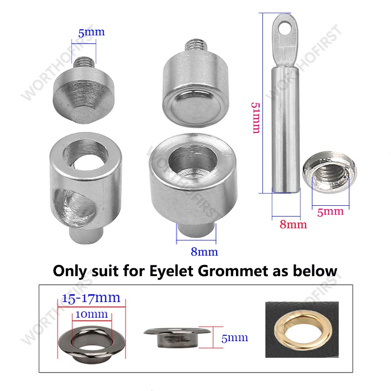 633# 501# Snap Metal Dies for Button or Eyelet Grommet Double Cap Rivets No Hand Pliers for Garment Bags Leather Diy Accessories