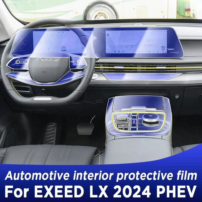 For EXEED LX 2024 PHEV Gearbox Panel Dashboard Navigation Automotive Interior Protective Film TPU Anti-Scratch Sticker