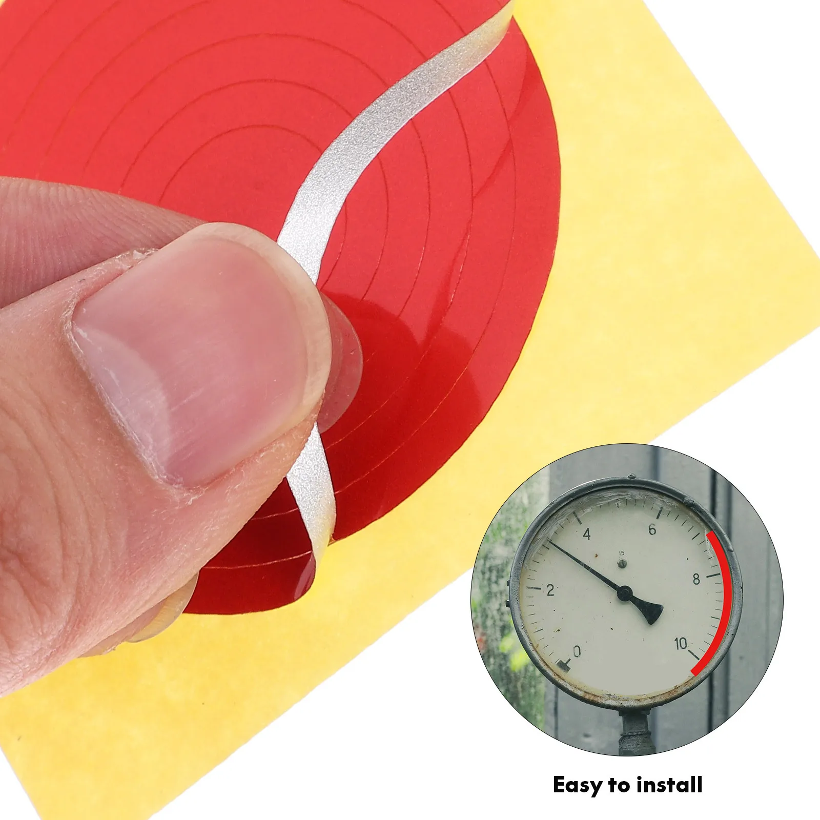 10 個圧力計ステッカー識別用粘着ラベル耐久性のある反射デカールラウンドラベルステッカー圧力計