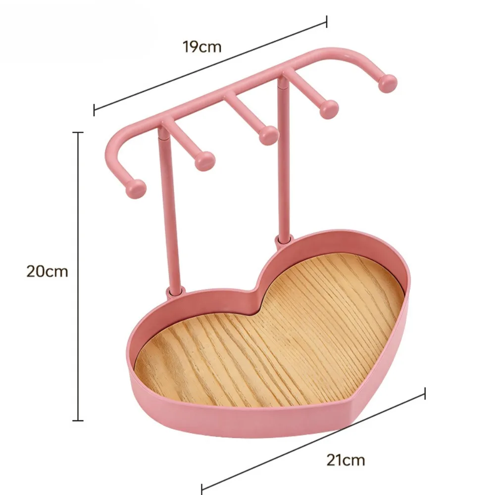 Heart-shaped Jewelry Display Rack With Wooden Base Hanging Holder Necklaces Organizer Durable Jewelry Hanging Holder
